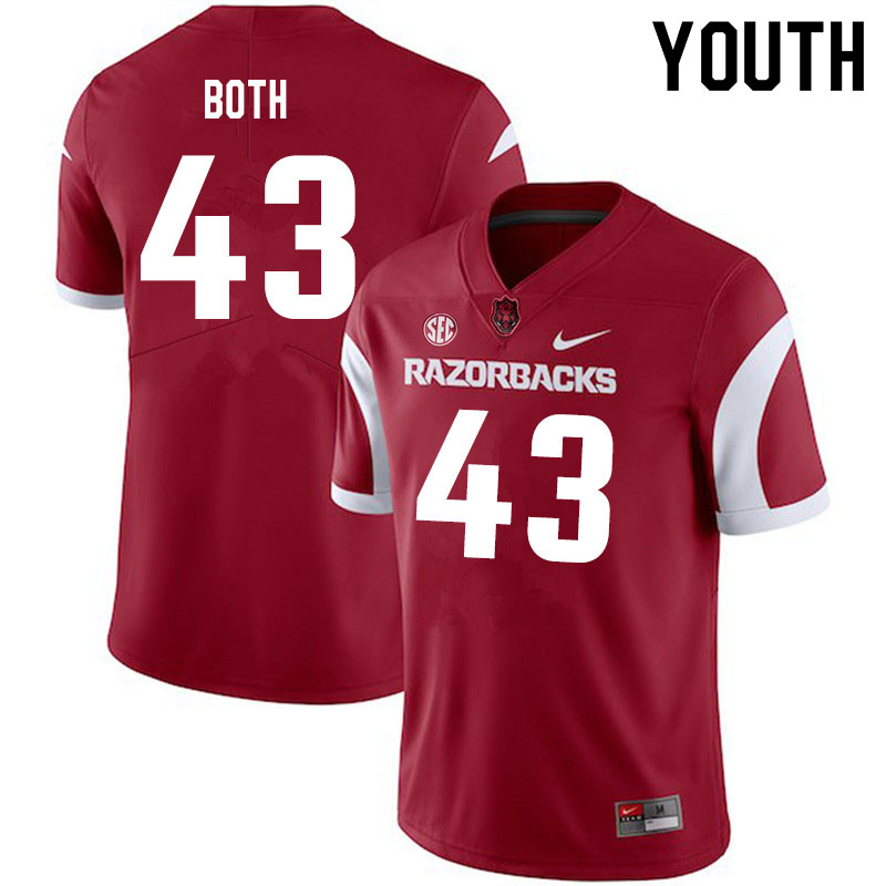 Youth #43 Brooks Both Arkansas Razorbacks College Football Jerseys Sale-Cardinal - Click Image to Close